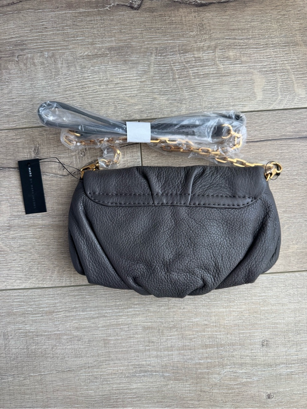 Marc by Marc Jacobs Classic Leather Shoulder Bag in Dark Gray - Picture 2 of 4
